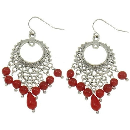 Rood koralen oorbellen met sterling zilver 925 | Coral Gipsy