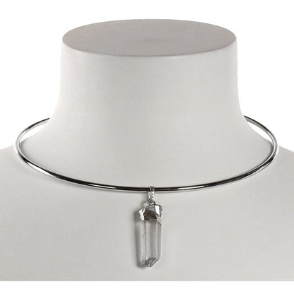 Edelstenen choker ketting met bergkristal op buste | Icicle Spang Silver