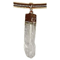 Detail van edelstenen choker ketting met bergkristal en rosé goud | Icycle Spang