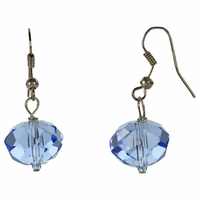 Kristallen oorbellen met blauw kristal en sterling zilver 925 | Blue Crystal