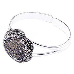 Kristallen armband met sprankelend multi color kristal en stras steentjes zijaanzicht | Bangle Multi Druzy