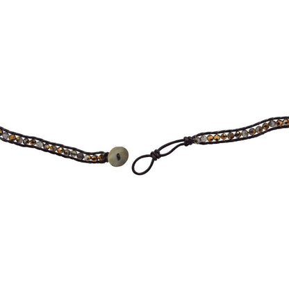 Slotje van kristallen wikkel armband met goud bruine facet geslepen kristallen | Half Golden Brown