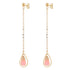 Lange licht rode edelstenen oorbellen met kersenkwarts en goud edelstaal | Dangling Long Cherry Quartz