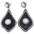 Grote zoetwater parel oorbellen met witte parel en stras steentjes | Bright Pearl Big Black Snake Leather