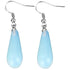 Licht blauwe edelstenen oorbellen met opaal en sterling zilver (925) | Sea Opal Long Drop