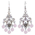 Lange licht roze edelstenen oorbellen met rozenkwarts en sterling zilver (925) | Chandelier Frozen Rosé Quartz