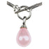 Detail van roze parelketting met parelhanger en zilver edelstaal | Mora