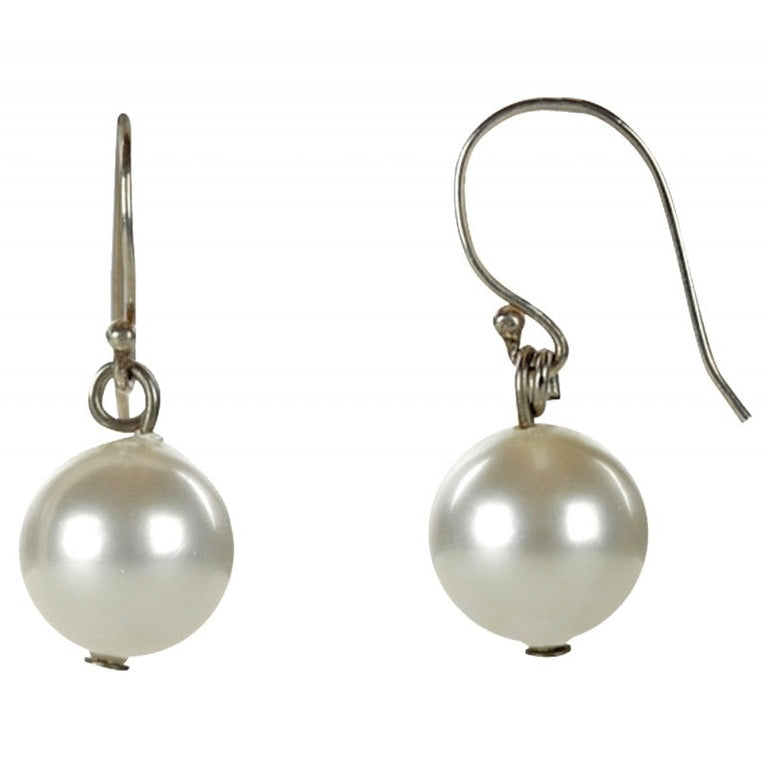 Witte mother of pearl parel oorbellen | Bold White