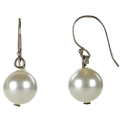 Witte mother of pearl parel oorbellen | Bold White