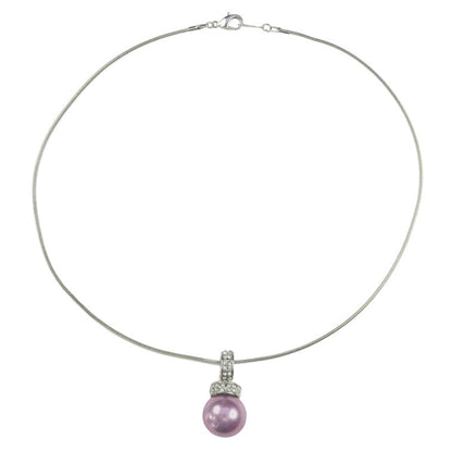 Oud roze mother of pearl parelketting met stras steentjes | Filanie