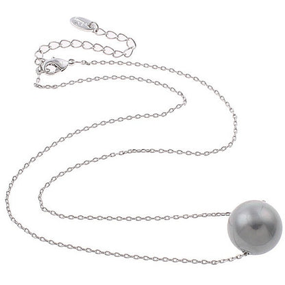 Grijze mother of pearl parelketting | Shiny Ball Grey
