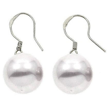Witte mother of pearl parel oorbellen | Shiny Ball White
