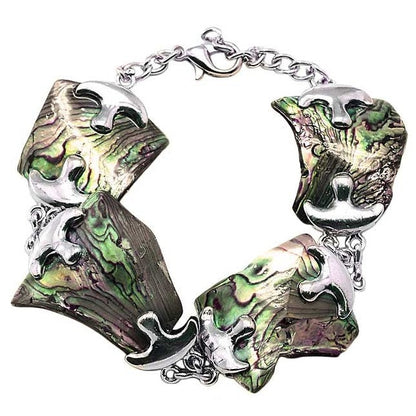 Parelmoeren armband met andere kleur abaloon | Shell Peacock