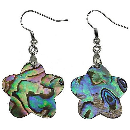 Parelmoeren oorbellen met abaloon bloem en sterling zilver 925 | Abalone Flower