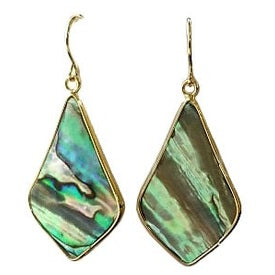 Parelmoeren oorbellen met abaloon en goud edelstaal | Abalone Gold Flyer