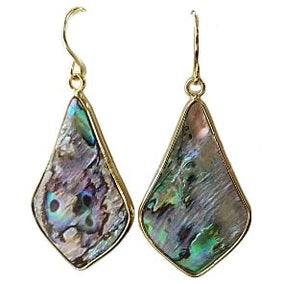Parelmoeren oorbellen met abaloon en goud edelstaal ander paar | Abalone Gold Flyer