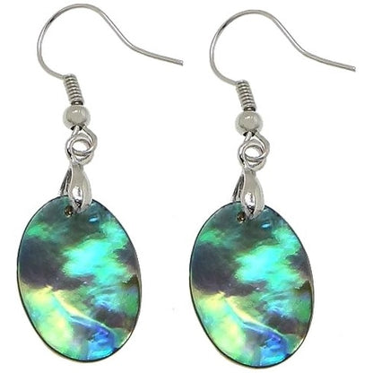 Parelmoeren oorbellen met ovale abaloon en sterling zilver 925 | Abalone Light Oval
