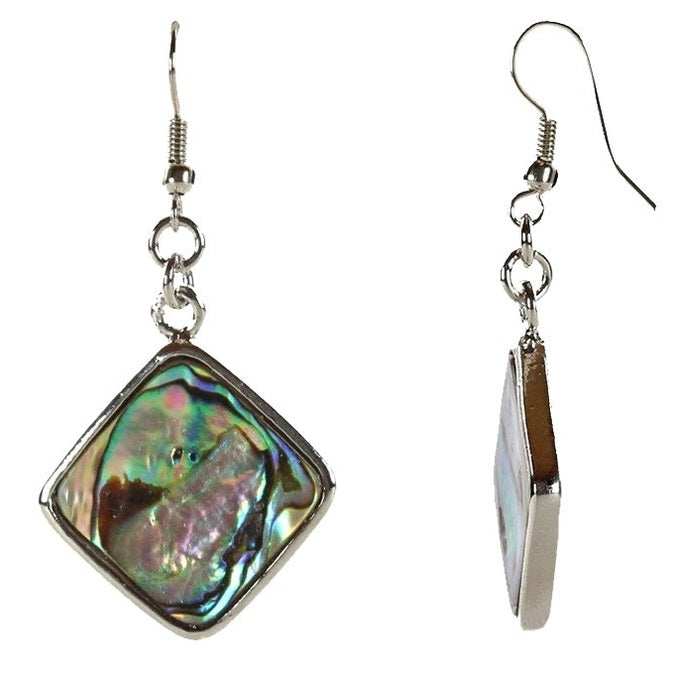 Parelmoeren oorbellen met abaloon en sterling zilver (925) | Abalone Shell Square