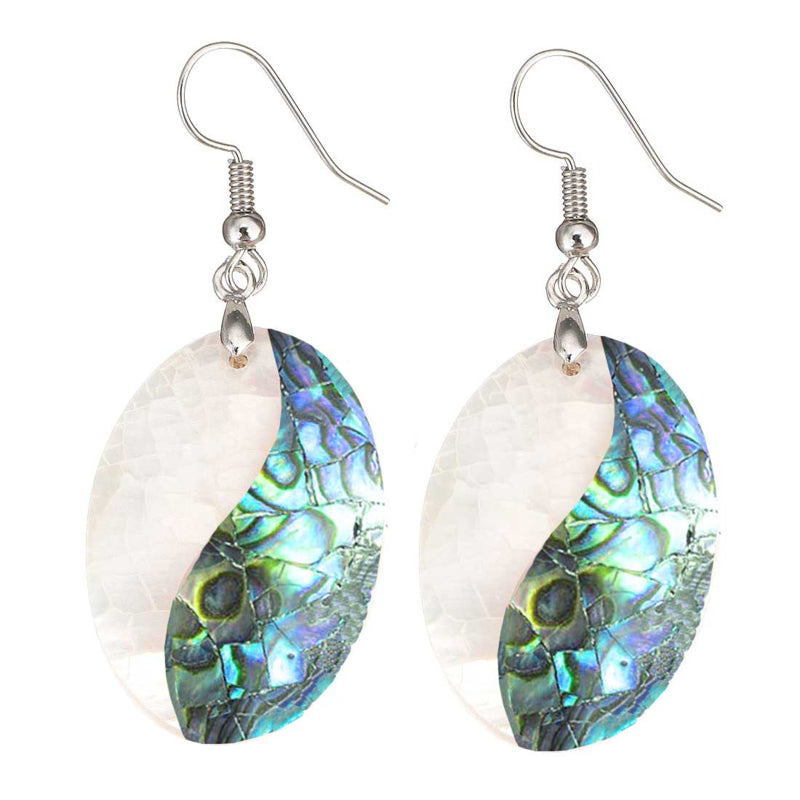 Ovale parelmoeren oorbellen met abaloon en sterling zilver 925 | Crackle Abalone Oval