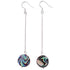 Lange parelmoeren oorbellen met ronde abaloon en sterling zilver 925 | Long Dangling Abalone