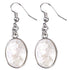 Witte ovale parelmoeren oorbellen met sterling zilver 925 | Oval White Shell Crackle
