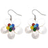Parelmoeren oorbellen met wit parelmoer in de vorm van een bloem met zilver edelstaal | White Shell Flower Multi Stone