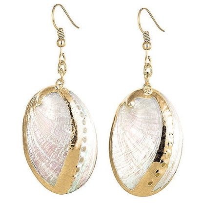 Parelmoeren schelpen oorbellen met witte schelp en goud edelstaal | set White Shell Gold