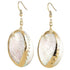 Parelmoeren schelpen oorbellen met witte schelp en goud edelstaal | set White Shell Gold