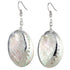 Witte parelmoeren schelpen oorbellen met zilver edelstaal | White Shell Silver