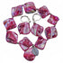 Pink gekleurde parelmoeren set bestaande uit parelmoeren armband en oorbellen met zilver edelstaal | set Shell AB Pink
