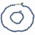 Hemels blauwe parelmoeren set bestaande uit parelmoeren ketting en armband | set Shell Cube AB Blue