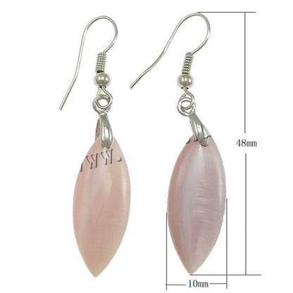 Roze parelmoeren oorbellen met sterling zilver (925), maat aanduiding | Pink Shell
