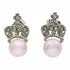 Zoetwater parel oorknopjes met roze parels en kroontje met stras steentjes | King’s Pearl P