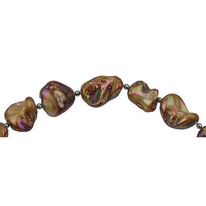 Detail van bruin gekleurde parelmoeren schelpen ketting | Shell AB Brown