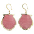 Roze schelpen oorbellen met Shell schelp | Gold Sea Shell Pink