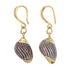 Schelpen oorbellen met bruine schelp | set Gold Spiral Shell