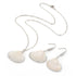 Schelpen sieraden set bestaande uit schelpen ketting en schelpen oorbellen met witte schelp en zilver edelstaal | set White Cockel Shell Silver