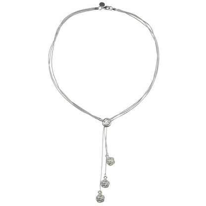 Verzilverde ketting met hanger met bloemetjes | Silver Flower