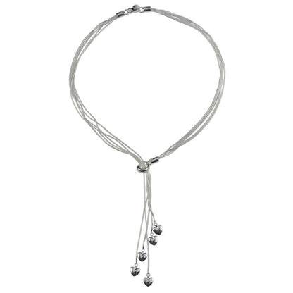Verzilverde ketting met hanger met hartjes | Silver Heart