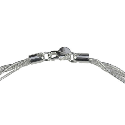 Slotje van verzilverde ketting met hanger met hartjes | Silver Heart