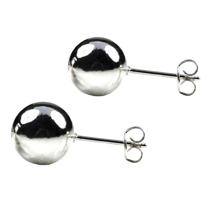 Verzilverde oorknopjes, zijaanzicht | Molly