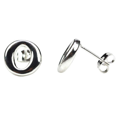 Verzilverde oorknoppen in vorm van O | Silver O