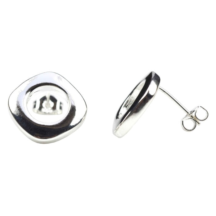 Verzilverde oorknoppen in vierkantje | Silver Squar