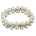 Wit parel armband met stras steentjes | Elastisch | Double Bling White Shell Pearl