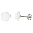 Witte parelmoeren oorknopjes in bloem vorm | White Shell Flower 8 mm