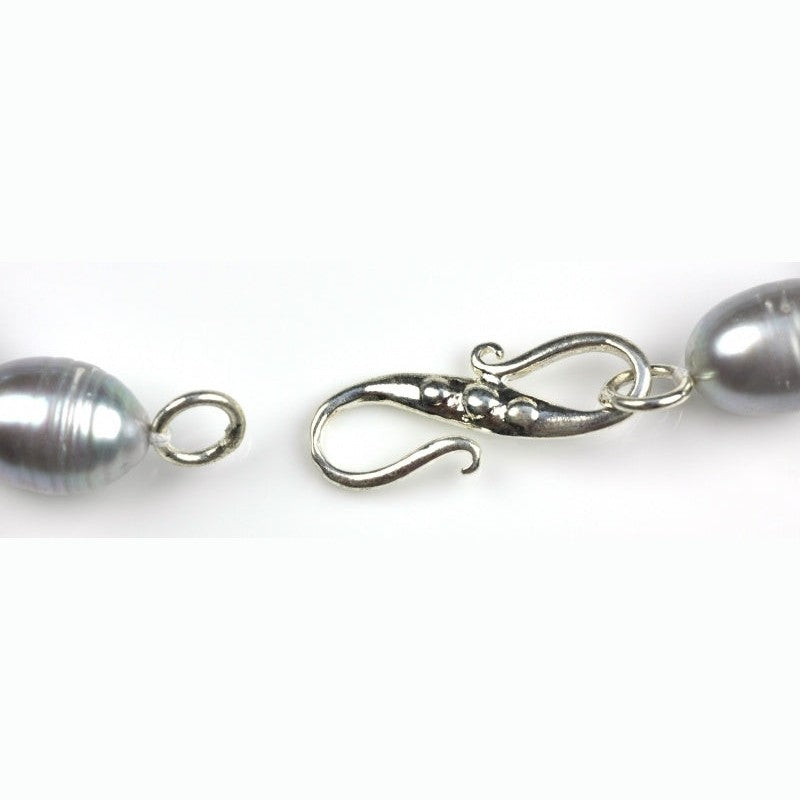Grijs zoetwater parel armband met open slotje | Big Grey
