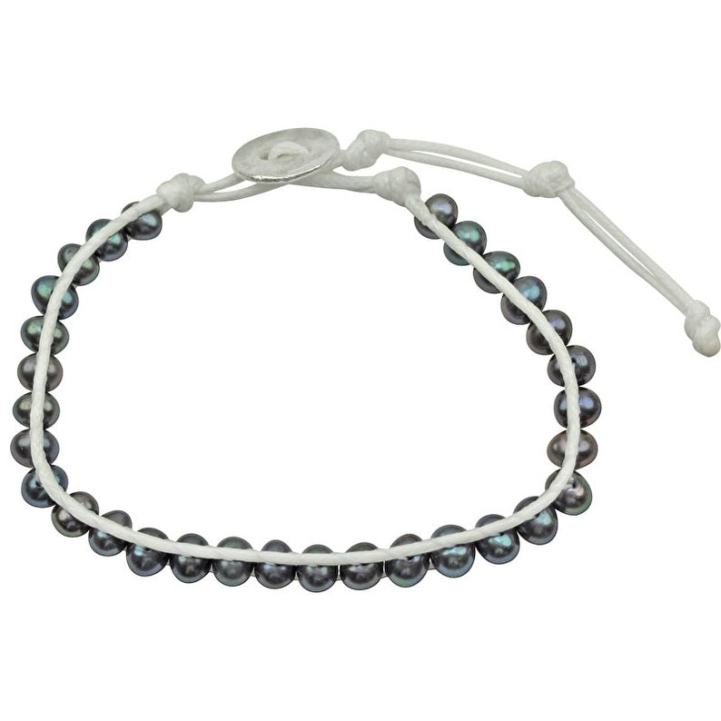 Zoetwater parel armband met blauw-paarse parels | Britney
