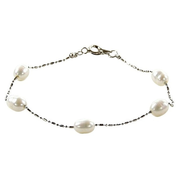 Wit zoetwater parel armband | Cleo