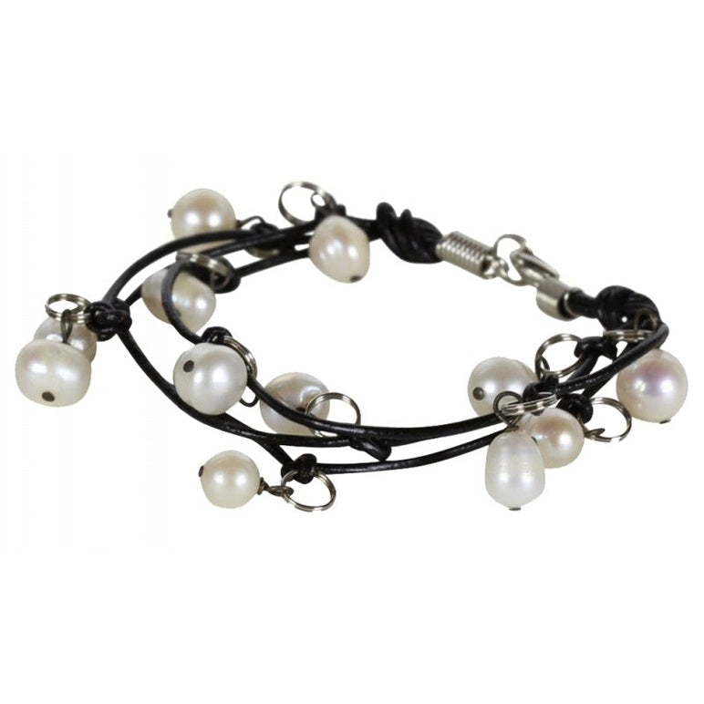 Zoetwater parel armband met witte parel bedeltjes | Jennefer