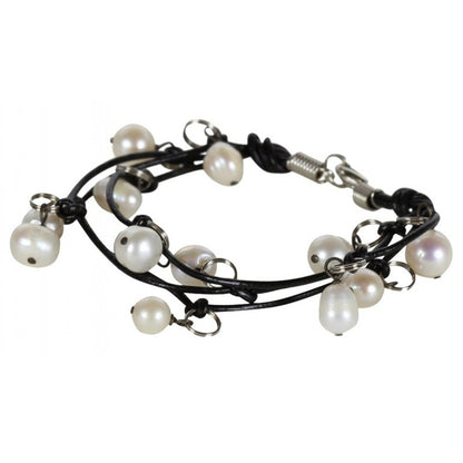 Zoetwater parel armband met witte parel bedeltjes | Jennefer